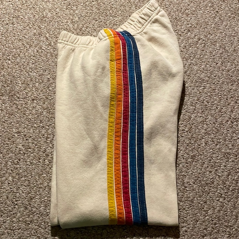 Aviator Nation washed white sweatpants